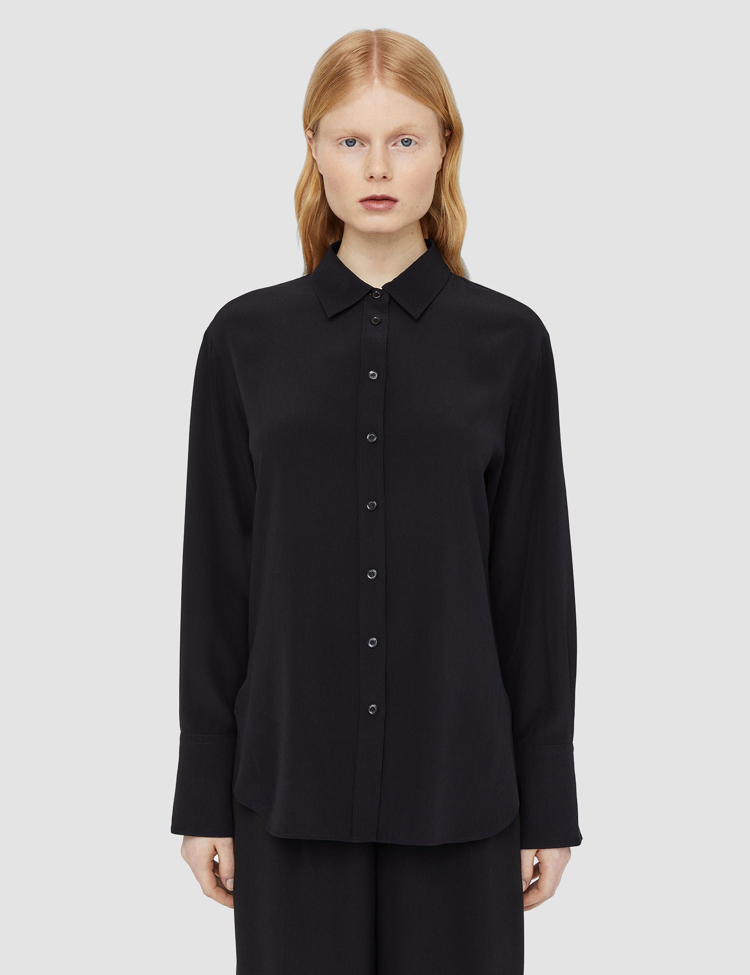 Black Joe Silk Crepe de Chine Blouse - Joseph