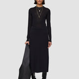 Black Luxe Cardigan Stitch Skirt - Joseph