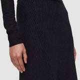 Black Luxe Cardigan Stitch Skirt - Joseph