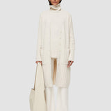 White Light Cable Knit Long Cardigan - Joseph