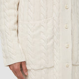 White Light Cable Knit Long Cardigan - Joseph