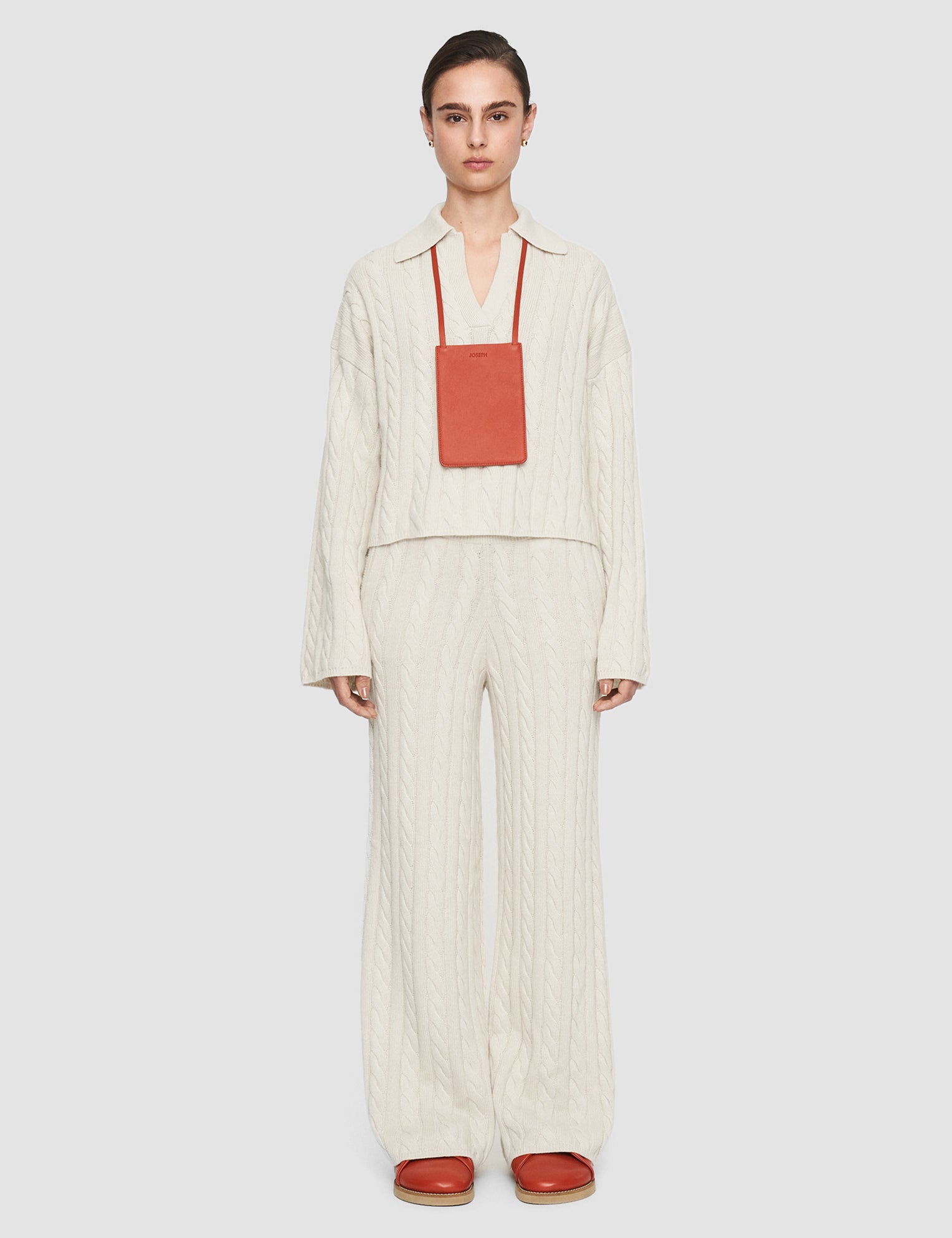 White Light Cable Knit Trousers - Joseph