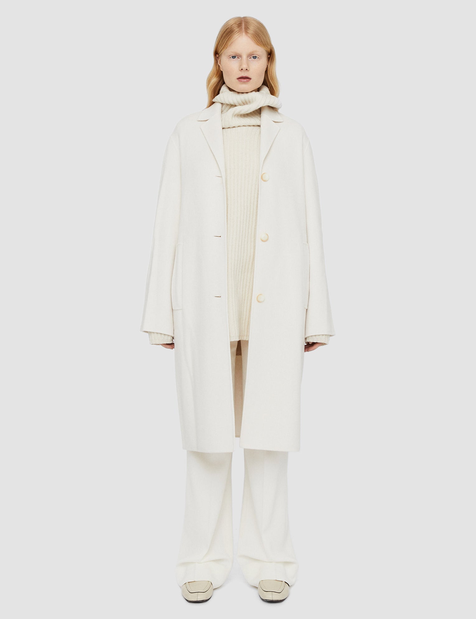 White Double Face Cashmere Caia Coat - Joseph