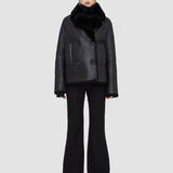 Black Shearling Calla Coat - Joseph