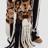 Tan Leopard Knit Scarf - Joseph