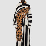 Tan Leopard Knit Scarf - Joseph