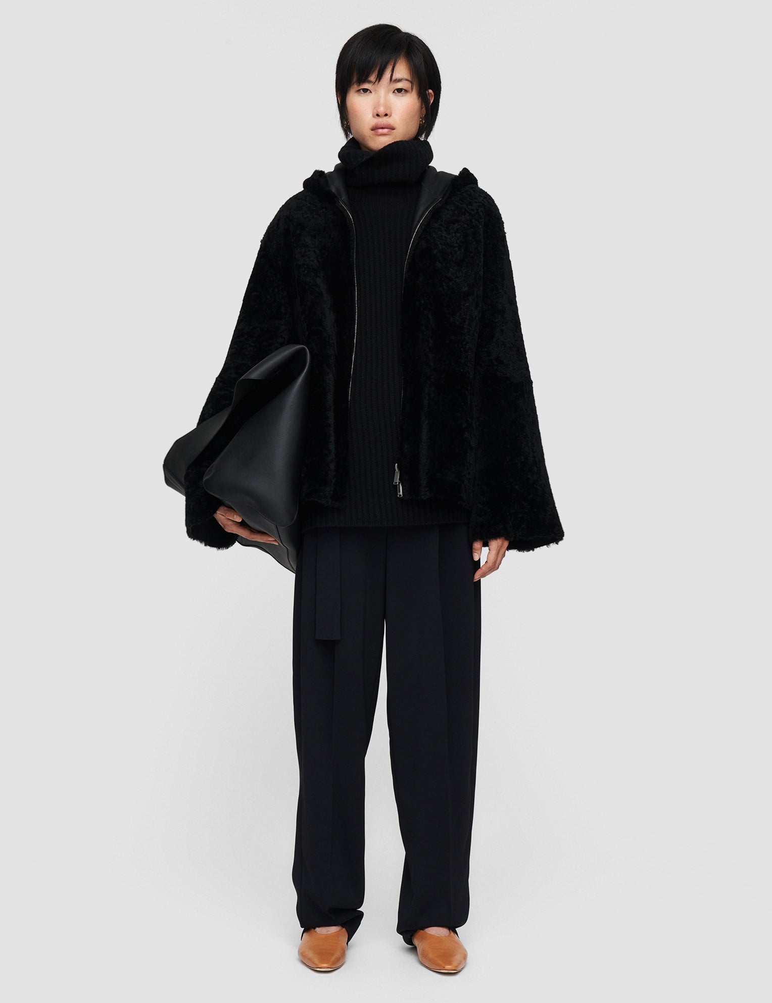 Black Cosser Reversible Shearling Coat - Joseph