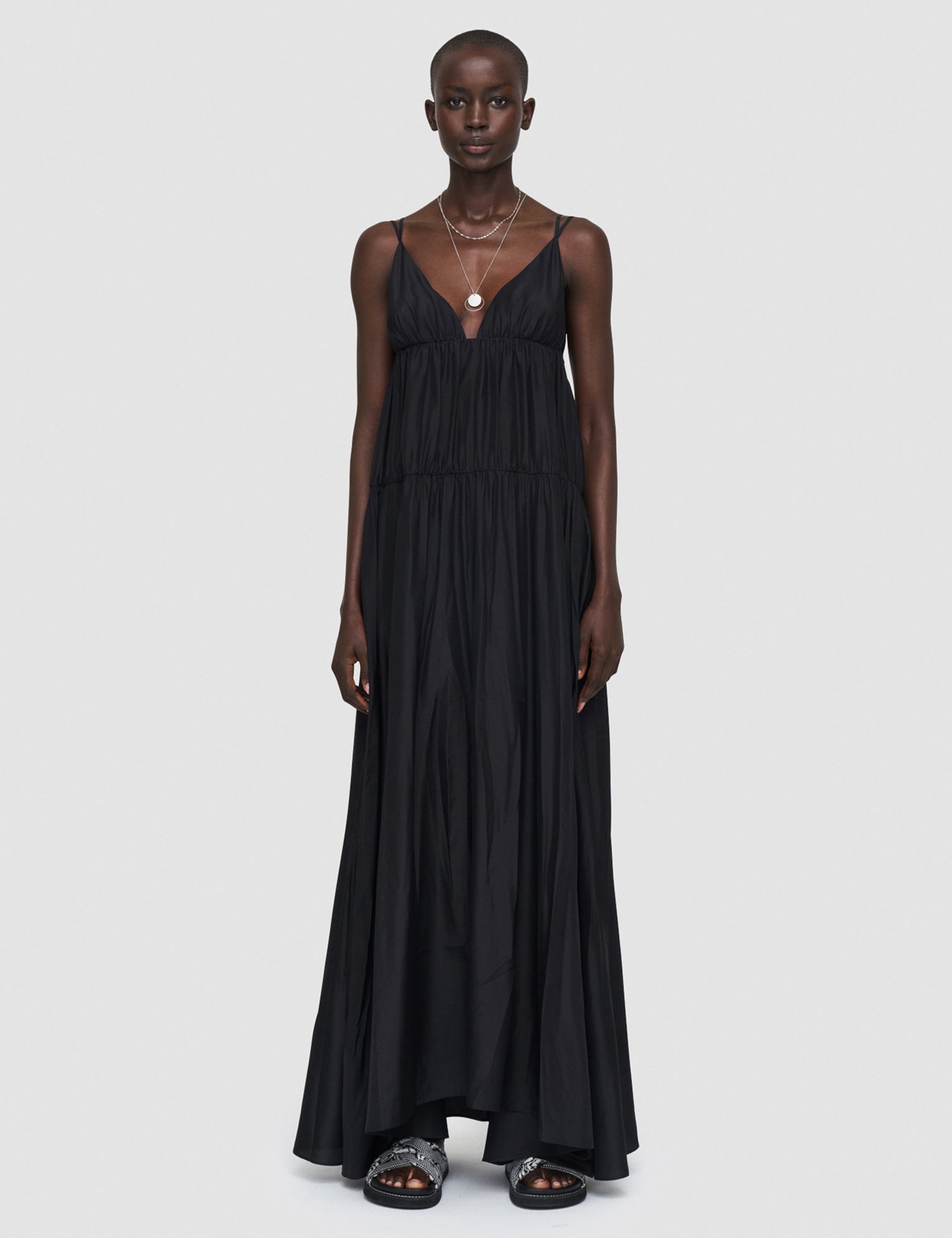 Black Silk Habotai Darnley Dress - Joseph