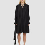 Black Silk Habotai Dewar Dress - Joseph