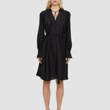 Black Silk Habotai Dewar Dress - Joseph