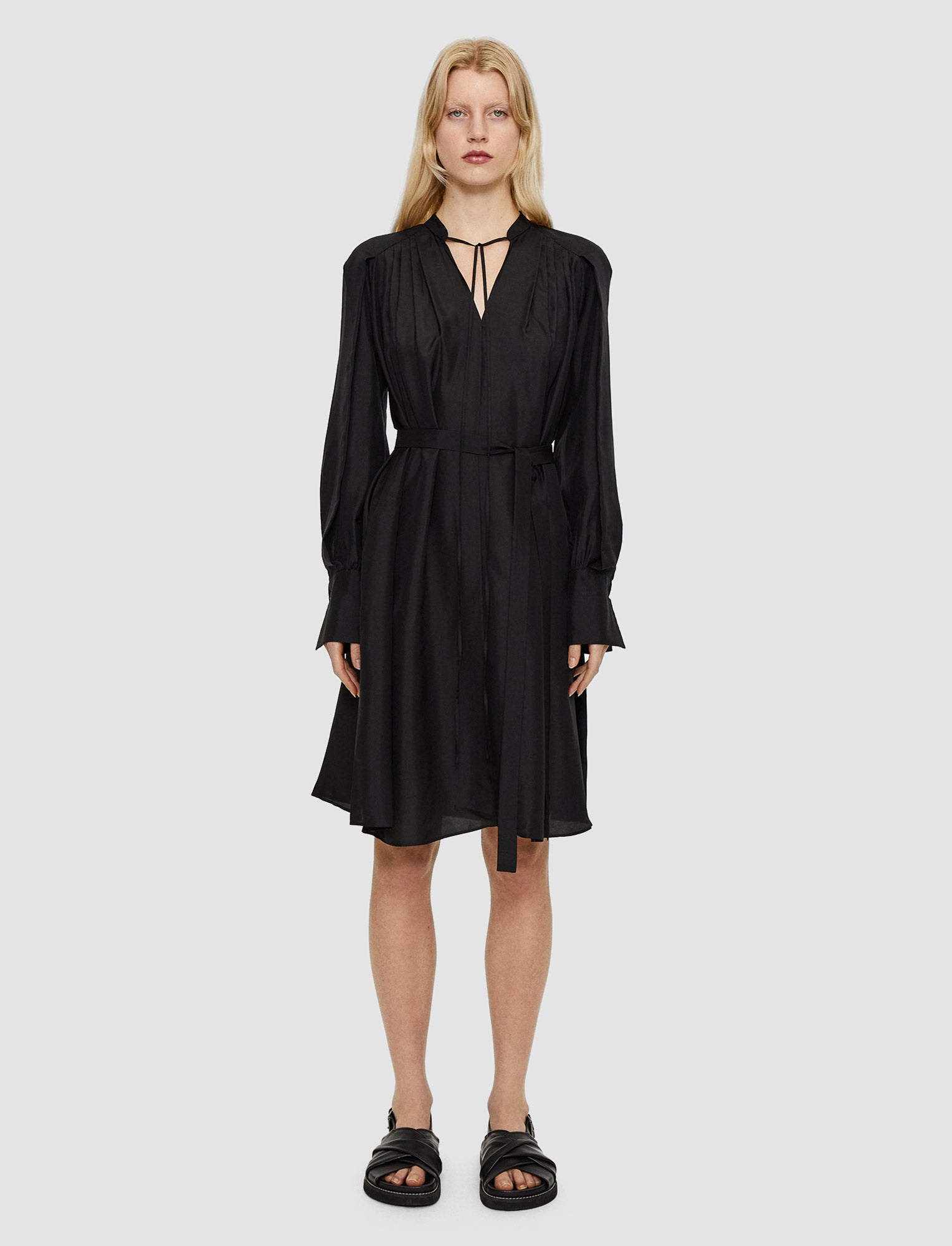 black-silk-habotai-dewar-dress-JOSEPH