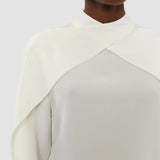 White Bailie Silk Crepe de Chine Blouse - Joseph