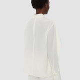 White Bailie Silk Crepe de Chine Blouse - Joseph