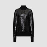 Sequins Knit High Neck Jumper