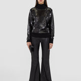 Black Sequins Knit High Neck Jumper - Joseph