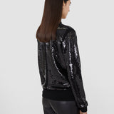 Black Sequins Knit High Neck Jumper - Joseph