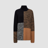 Merino Collage High Neck Jumper