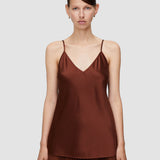 Brown Clea Silk Satin Camisole - Joseph