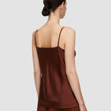 Brown Clea Silk Satin Camisole - Joseph