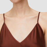 Brown Clea Silk Satin Camisole - Joseph