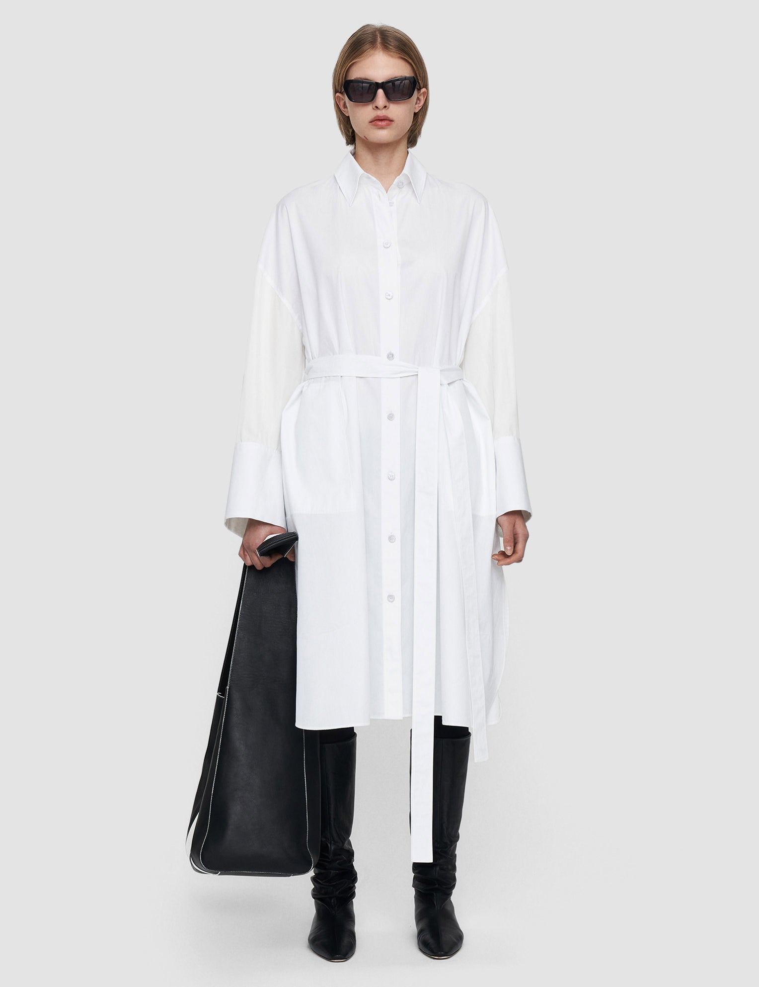 White Poplin Darwin Dress - Joseph