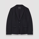 Black Soft Cotton Silk Belmore Jacket - Joseph