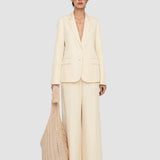 White Soft Cotton Silk Belmore Jacket - Joseph