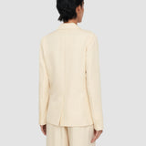 White Soft Cotton Silk Belmore Jacket - Joseph