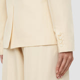 White Soft Cotton Silk Belmore Jacket - Joseph