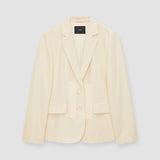 White Soft Cotton Silk Belmore Jacket - Joseph