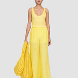 Yellow Thoresby Habotai Silk Trousers - Joseph