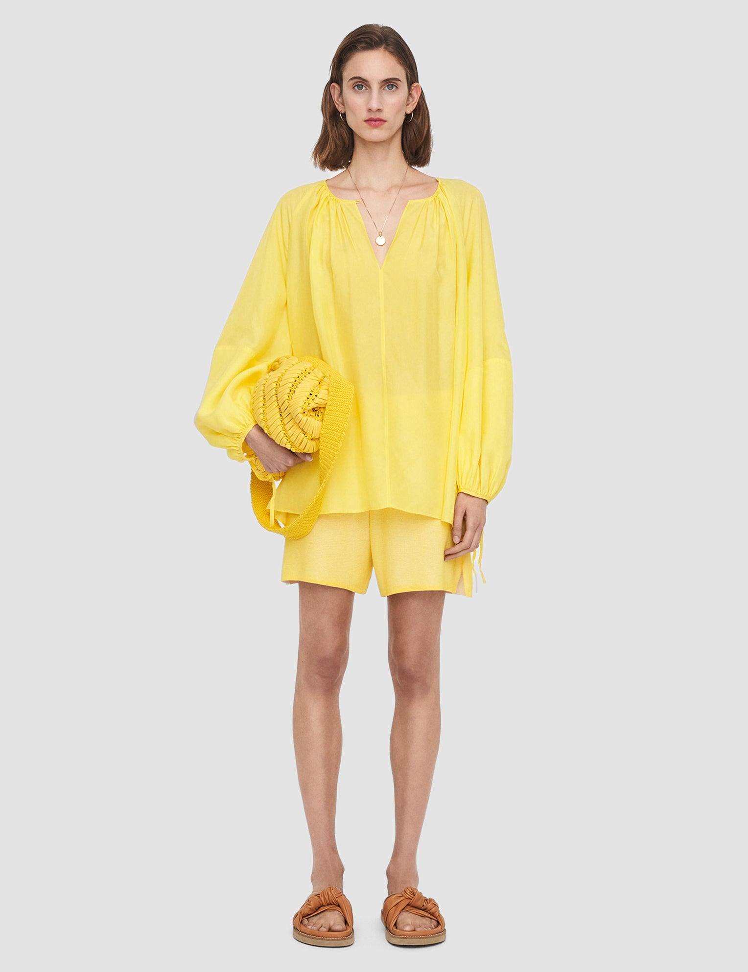 Yellow Silk Habotai Baume Blouse - Joseph