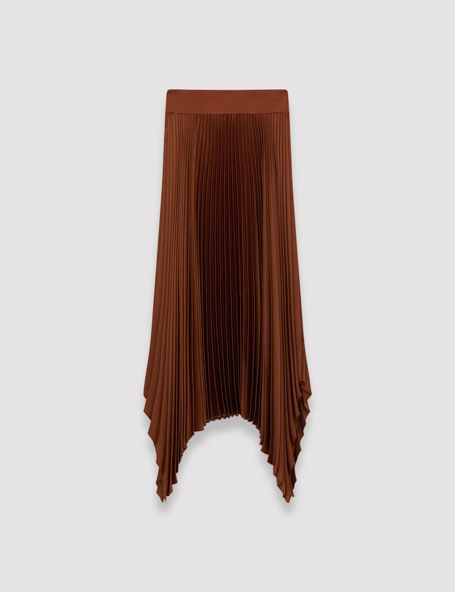 Brown Ade Knit Weave Plissé Skirt - Joseph