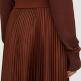 Brown Ade Knit Weave Plissé Skirt - Joseph