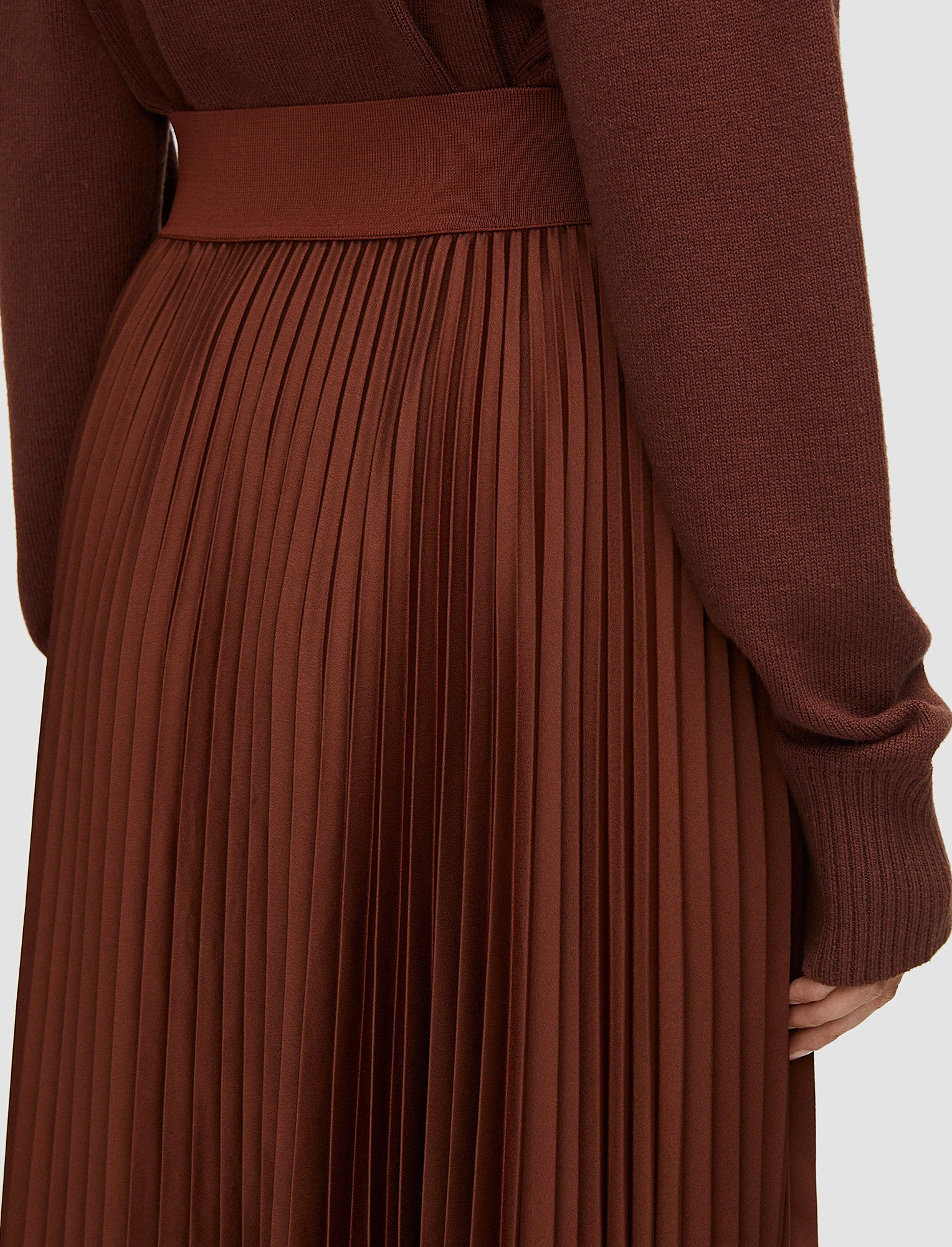 brown-ade-knit-weave-plisse-skirt-JOSEPH