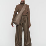 Brown Nappa Leather Ashbridge Trousers - Joseph