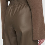 Brown Nappa Leather Ashbridge Trousers - Joseph