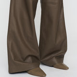 Brown Nappa Leather Ashbridge Trousers - Joseph