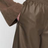 Brown Nappa Leather Ashbridge Trousers - Joseph