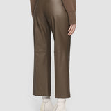 Brown Nappa Leather Talia Trousers - Joseph