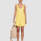 Yellow Plated Knit Tank Top - Joseph