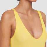 Yellow Plated Knit Tank Top - Joseph