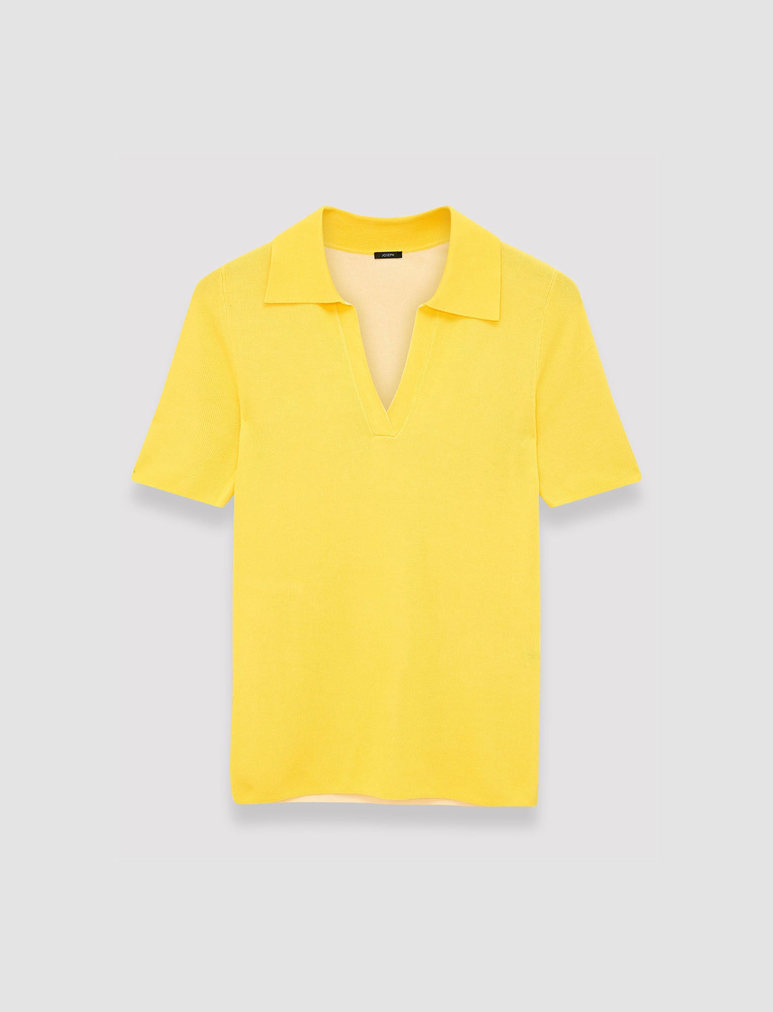 yellow-plated-knit-polo-top-JOSEPH