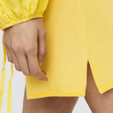 Yellow Plated Knit Shorts - Joseph