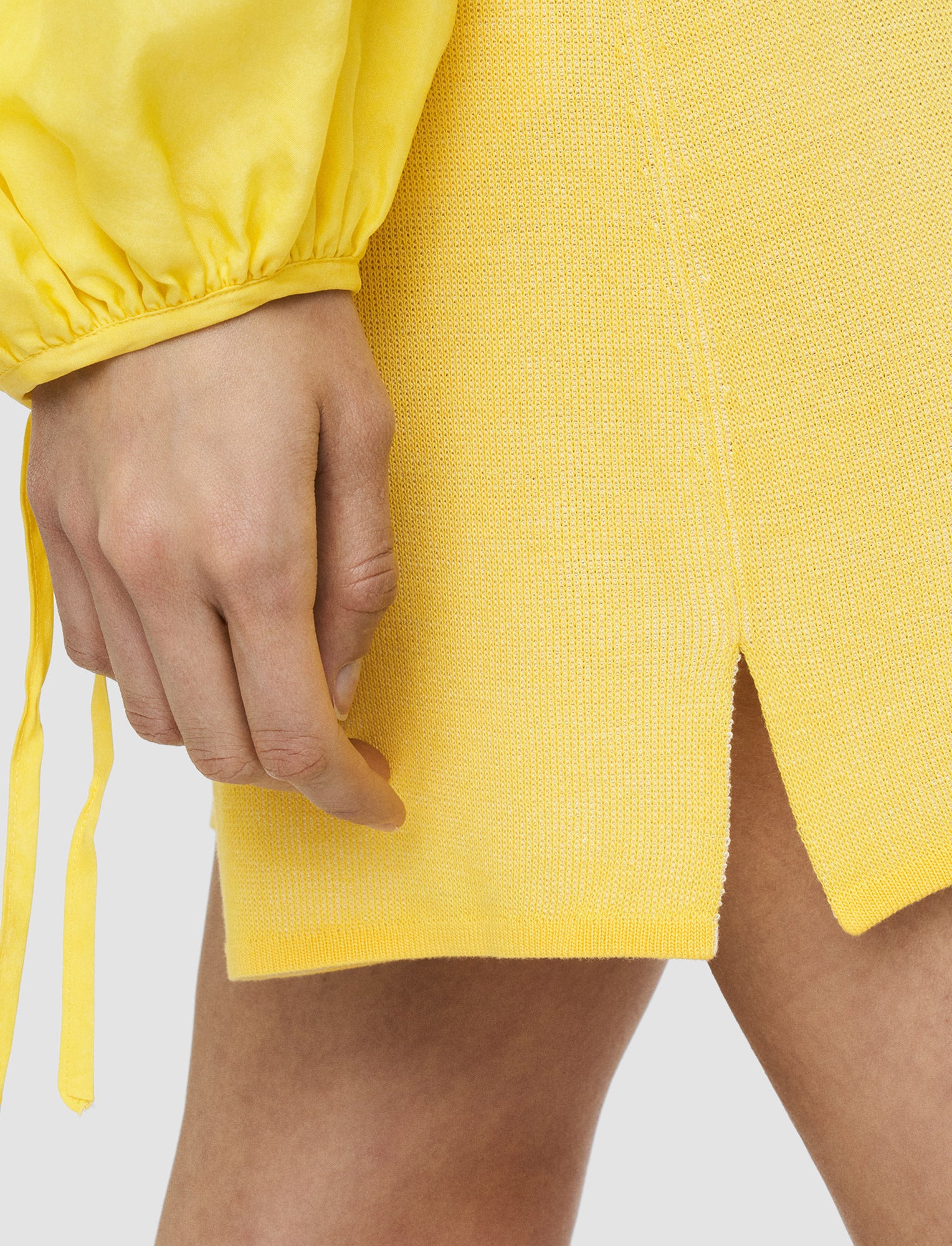 yellow-plated-knit-shorts-JOSEPH