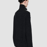 Black Tweed Knit High Neck Jumper - Joseph