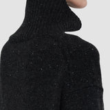 Black Tweed Knit High Neck Jumper - Joseph