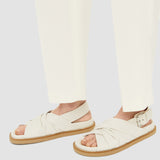 White Leather Jazzy Strap Sandals - Joseph