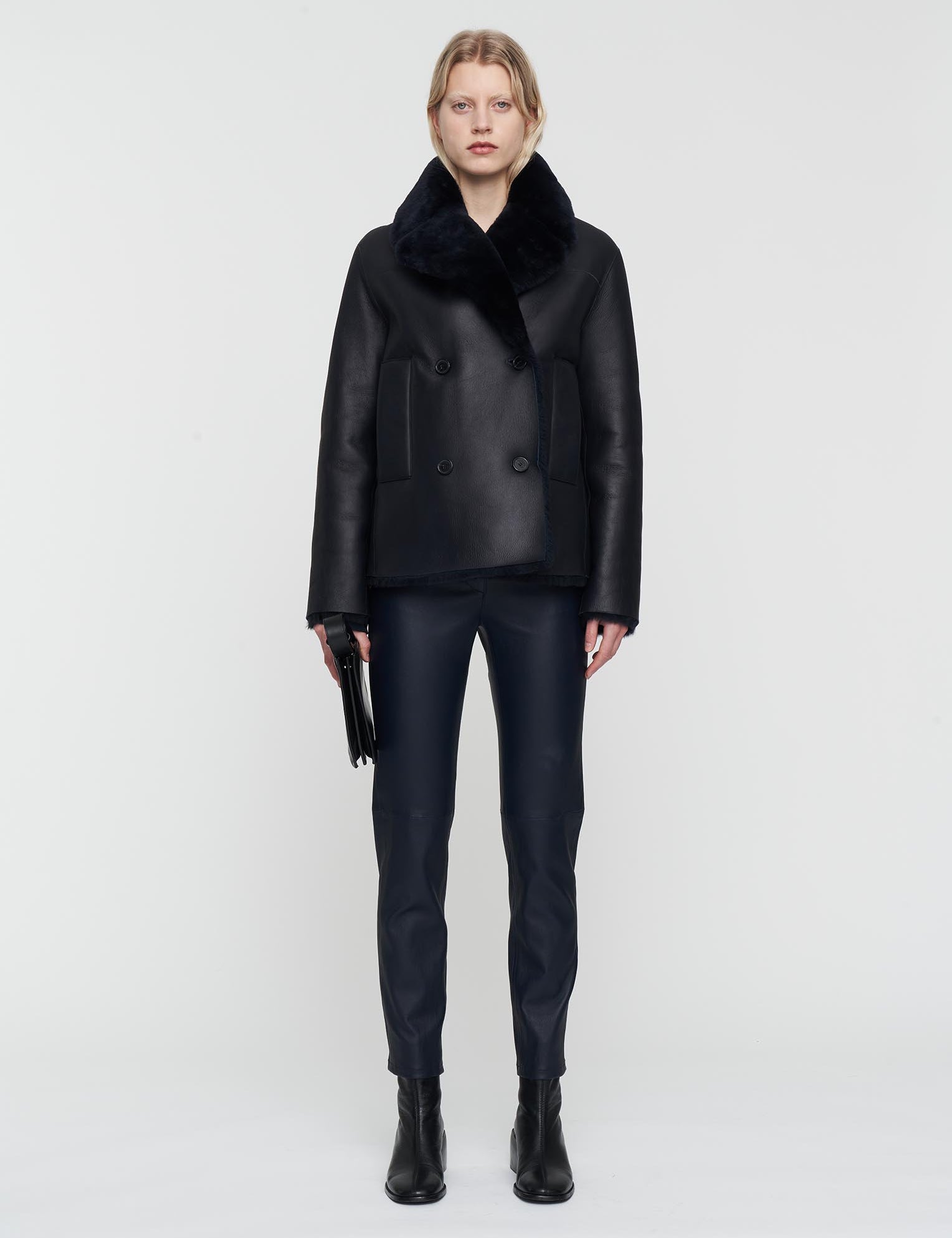 Blue Shearling Calla Coat - Joseph