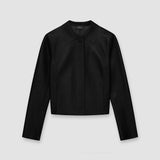 Black Bonded Leather Jose Jacket - Joseph